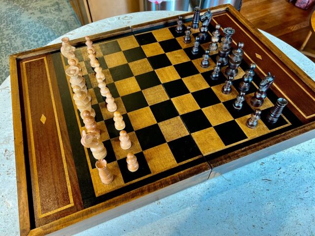 Repro 90s French Chavet Championship Chess Set V2.0 in Sheesham/Boxwood  with Board - 3.66 King