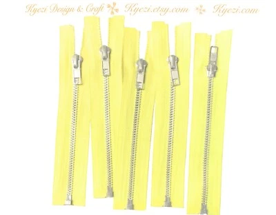 5 - 10 piezas Chaqueta Separadora Plateada Cremallera, Calibre 5 Cremalleras - 14", 16", 18", 20" Foto 1 de 4