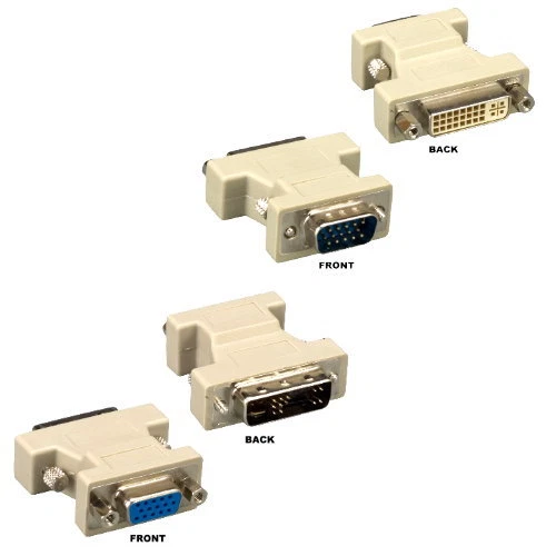 VGA HD15 15 pin to DVI-A 12+5 pin Male/Female Adapter Coupler PC MAC TV Monitor - Image 1 of 1