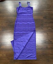 Newport News Shape FX Stretch Boho Maxi Dress Womens 6 Side Slit Geometric Print