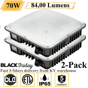 LED Canopy Light 70W Gas Station Carport Ceiling Lights, 110-277 VAC 5500K White - Picture 1 of 16