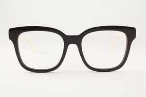 Raro Auténtico Gucci GG0958O 005 52mm Negro Beige Dorado Gafas Marcos Italia - Imagen 1 de 5