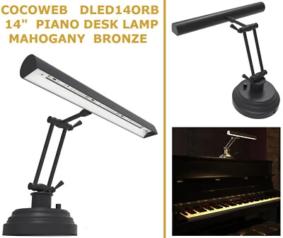 NIB! Cocoweb 14" DLED14ORB Adjustable Piano Bankers Desk Lamp - Mahogany Bronze - Image 1 of 4