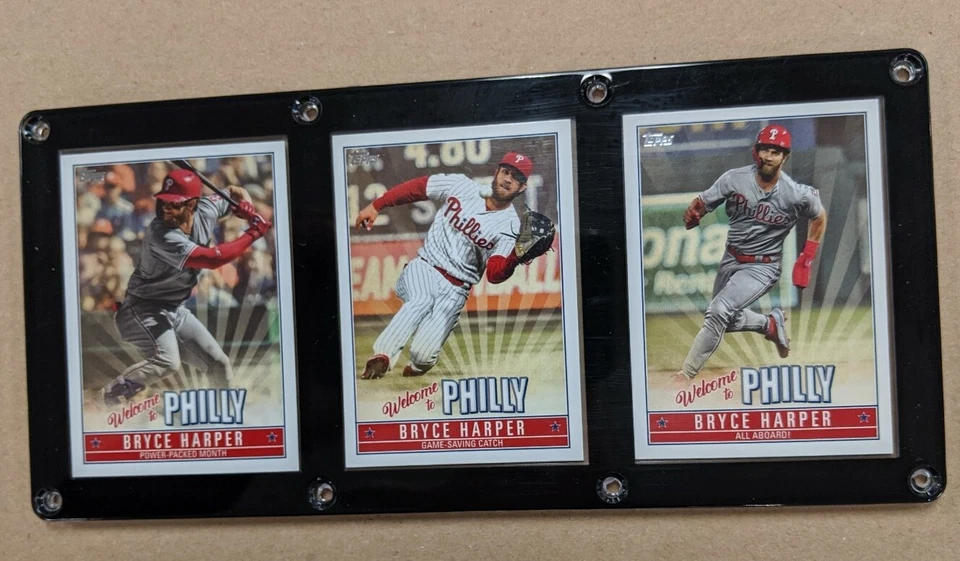 PLACA DE 3 TARJETAS BRYCE HARPER PHILADELPHIA PHILLIES Foto 1 de 1