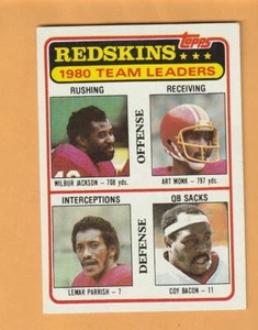 Washington Redskins 1981 Topps TL #57 Art Monk Lemar Parrish Coy Bacon 5D - Imagen 1 de 2