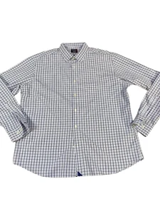 UNTUCKit Ruffino Button Down Long Sleeve Shirt Plaid Blue 3XL Tall Regular - Picture 1 of 3