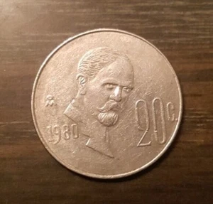 20 Centavos 1980 Francisco I. Madero Mexico Nice Coin!!! - Picture 1 of 2