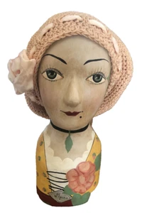 Vtg. Vicki Sather Handmade Collection Knit flapper Hat L Made in Canada - Picture 1 of 6