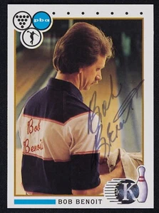 Bob Benoit Signed 1990 Kingpins Bowling Card #9 - PBA Bowler Auto - Picture 1 of 2