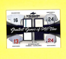 2020 Leaf In The Game Used Quad Jersey Card 9/35 Ramirez Bonilla Vizquel ++