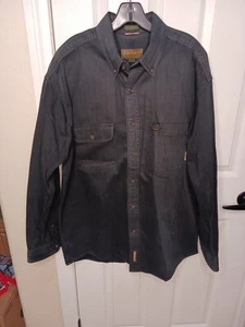 TIMBERLAND Vintage Men’s Weathergear Black Cotton Large Long-Sleeve Shirt Pocket - Picture 1 of 10