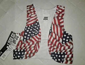 NWT Kiddie Korral Authentic Western Wear Boy Sz XS USA American Flag Print Vest - Picture 1 of 5