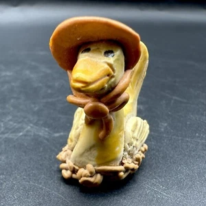 Vintage Goose In Bonnet Figurine Resin Collectible Approx 1.5” T x 1.75” L - Picture 1 of 6