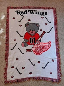 NHL Detroit Red Wings Vintage Kids Fringe Afghan Throw Blanket Northwest Company - Picture 1 of 11