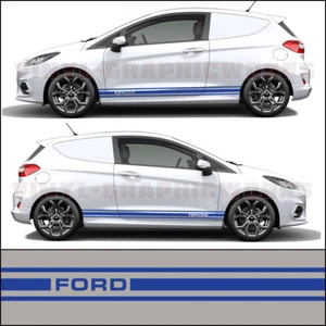 Ford Fiesta furgoneta clásica estilo GT rayas laterales vinilo gráfico - Imagen 1 de 1