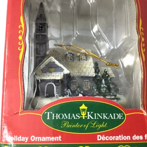 Feiertag Hänge Ornament Turm Gebäude Winter Thomas Kinkade Kurt Adler - Bild 1 von 4
