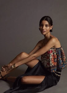 Anthropologie Farm Rio Crop Top Blouse Floral Tank Flowy Botanical Size XL NWT - Picture 1 of 6