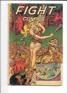 Fight Comics #75 ¡CUBIERTA DE BONDAGE TIGER GIRL por Whitman! Casa de ficción 1951 - Imagen 1 de 2