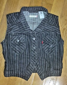 Levi’s Women’s Full Button Up Vest Size L Black - Picture 1 of 3