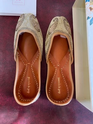 Пенджаби Jutti khussa туфли свадьбы свадебные туфли на плоской подошве Mojari Jooti mojri любитель 40 новый - Изображение 1 из 4