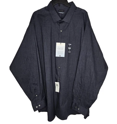 Van Heusen Men's Big Fit Comfort Performance Button Down Shirt Size 20 36/37 Nwt - Image 1 of 4