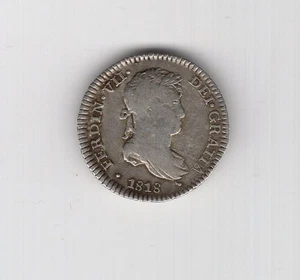 PERÚ Fernando VII 1818 1 moneda de plata real JP - Imagen 1 de 2