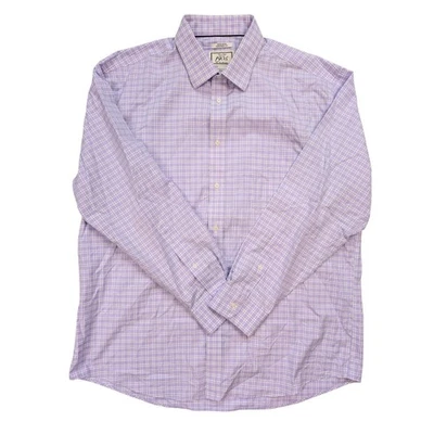 Camisa de vestir Jos A Bank Traveler 1905 púrpura a cuadros botones L/S para hombre talla 17,5/35 Foto 1 de 4