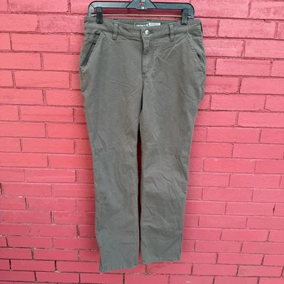 Pantalones de Trabajo Carhartt Mujer 6 Cortos Marrón Calce Relajado Resistente Flexible Lona BN5113W Foto 1 de 4