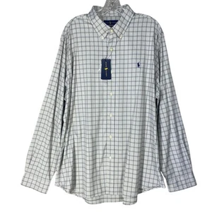 Ralph Lauren Shirt Mens XXL Gray Blue Classic Fit Performance Plaid New with tag - Picture 1 of 13