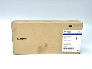 Genuine Canon 700ml Blue Ink Tank PFI-706B IPF8300/IPF9400 NEW SEALED Exp 2019 - Picture 1 of 8