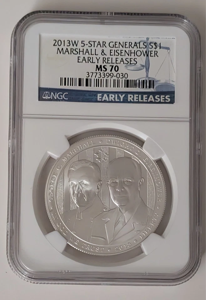 2013W 5-STAR GENERQAL $1 EARLY RELEASES COIN NGC MS70 SKU 3773399-030 - Image 1 of 2