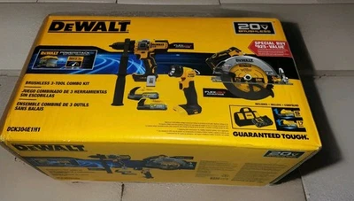 Brand new  Dewalt 20V XR Powerstack Brushless 3 Tool Combo Kit DCK304E1H1 - Image 1 of 4