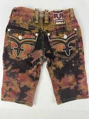 ROCK REVIVAL мужчин галстук краситель BRAYEN толщиной джинсовой ткани шорты длинный размер 28 Рекомендуемая розничная цена производителя $164 новый с Ярлыками - Изображение 1 из 3