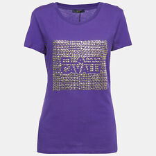 Class by Roberto Cavalli Studded Purple Short Sleeve T-Shirt XL