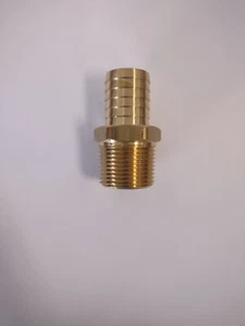 Brass thread to hose fitting, 1" NPT to 1" ID hose barb - Picture 1 of 1