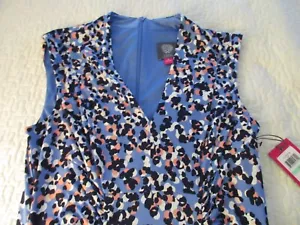NWT!! Vince Camuto Blue Pink White Black Design Sleeveless Knit Dress Size 6 - Picture 1 of 11
