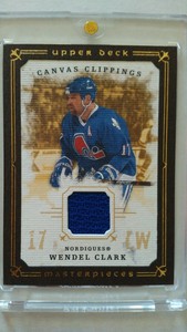2008-09 UD Canvas Clippings brown Wendel Clark NORDIQUES
