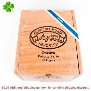 Caja de cigarros de madera vacía El Rey del Mundo Robusto Oscuro 5 x 54 6" x 5" x 4,25" - Imagen 1 de 12