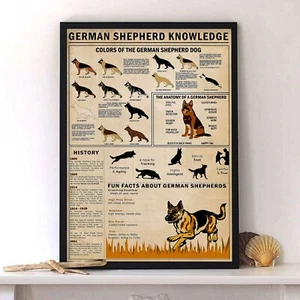 German Shepherd Police Dog Knowledge Poster - Picture 1 of 3