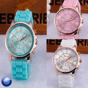 RELOJ DE PULSERA SILICONA MUJER MODA PULSERA GOMA CUARZO ACERO REGALO RELOJES - Bild 1 von 15