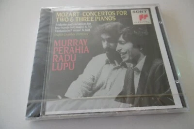 *NEW SEALED* MOZART CONCERTOS FOR TWO & THREE PIANOS PERAHIA LUPU SONY 1991 - Image 1 of 2