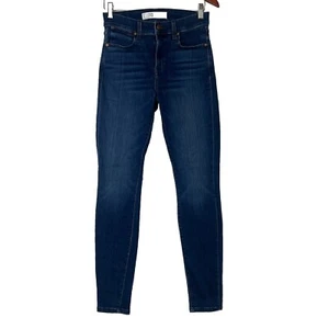 Jeans skinny AYR The Chiller donna vita alta denim lavaggio scuro taglia 29X30 - Foto 1 di 6