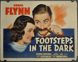 FOOTSTEPS IN THE DARK 1941 ORIG 22X28 MOVIE POSTER ERROL FLYNN BRENDA MARSHALL - Picture 1 of 1
