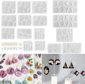 5Pcs Large Resin Earrings Mold with Hole + 11Pcs Variety Size Earrings Molds ... - Picture 1 of 1