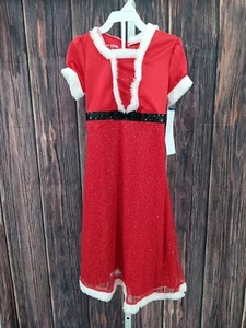 Komar Kids Girls Holiday Dressy Gown (Santa Red/White, Medium)7-8 AE1 - Picture 1 of 7