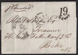 UK GB 1857 US 19 CENTS LIVERPOOL TO BOSTON FOLDED LETTER REPORT ON SALES OF COTT - Picture 1 of 2