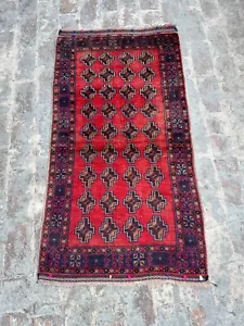 Red Traditional Oriental Tribal Afghan Area Rug Carpet 3x5 Mat Balouchi Wool Rug - Picture 1 of 11