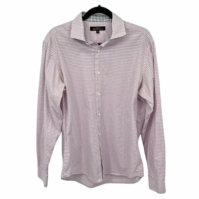 Camisa de vestir Ben Sherman para hombre púrpura a cuadros con botones talla L 16 34-35 Foto 1 de 4