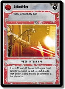 Star Wars CCG Unfriendly Fire Near-Mint/NM - Jabba's Palace 1998 - Picture 1 of 1