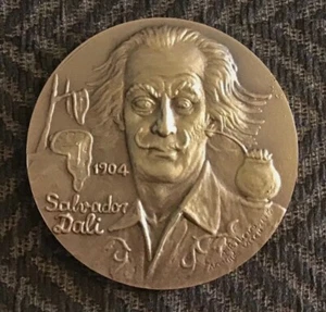 SALVADOR DALI,TENTATION OF ST ANTHONY,STUNNING BRONZE MEDAL,70 mm,121.1 gr - Picture 1 of 9